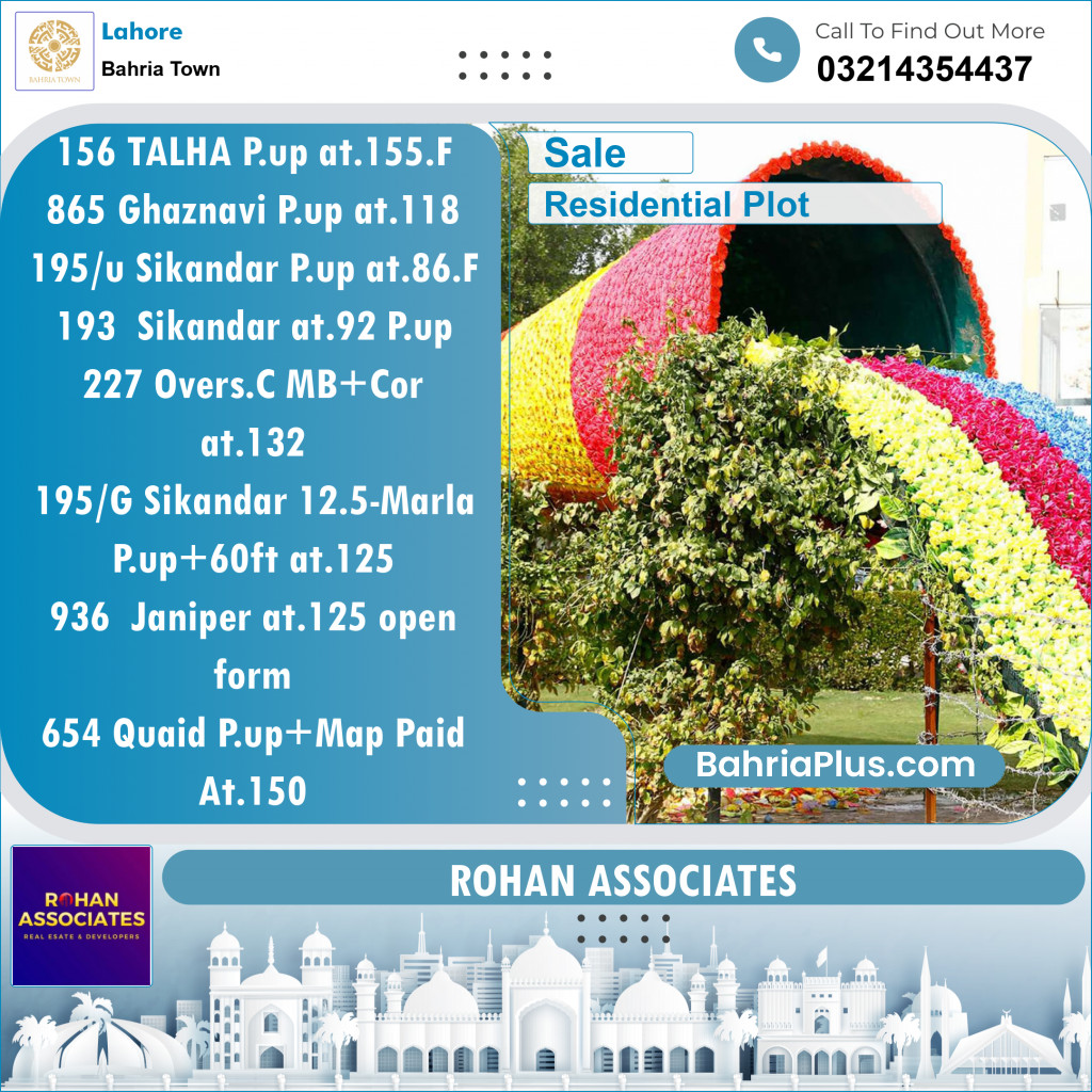 Residential Plot for Sale in Bahria Town, Lahore - (BP-138107)