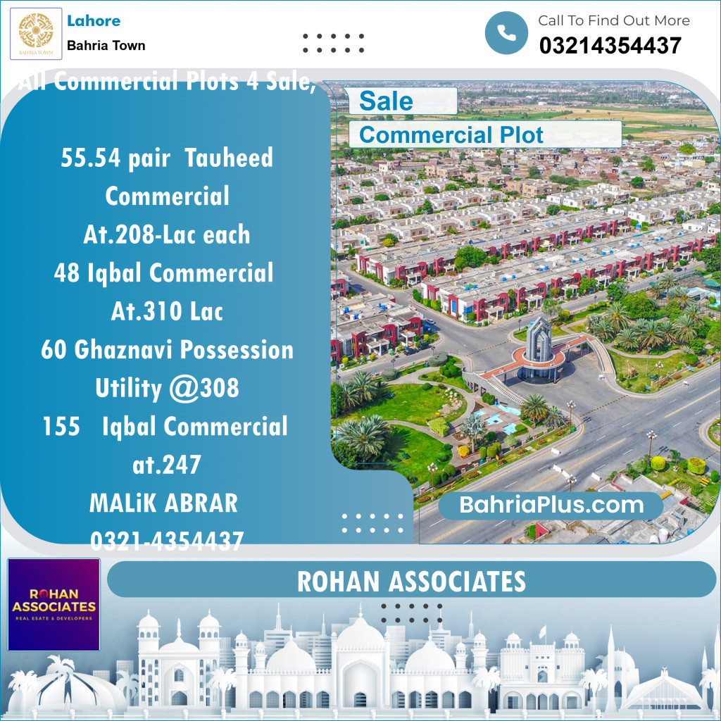 Commercial Plot for Sale in Bahria Town, Lahore - (BP-138116)