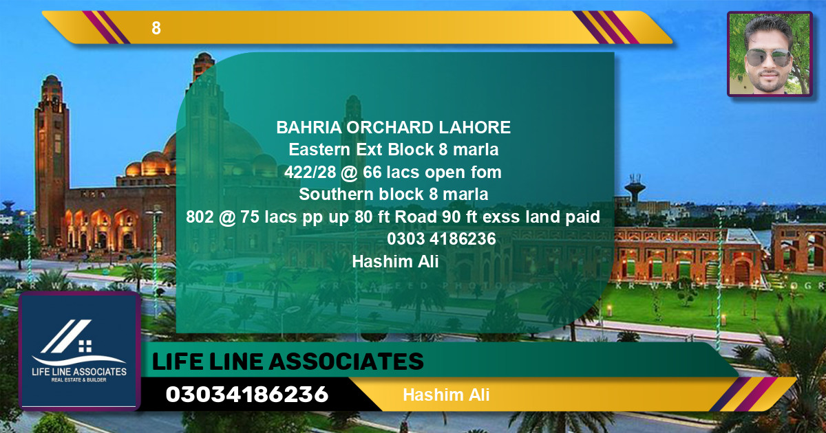 Residential Plot for Sale in Bahria Orchard, Lahore - (BP-138226)