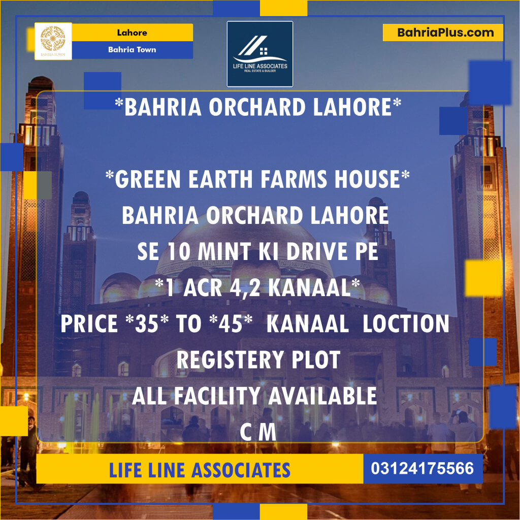 Residential Plot for Sale in Bahria Town, Lahore - (BP-138233)
