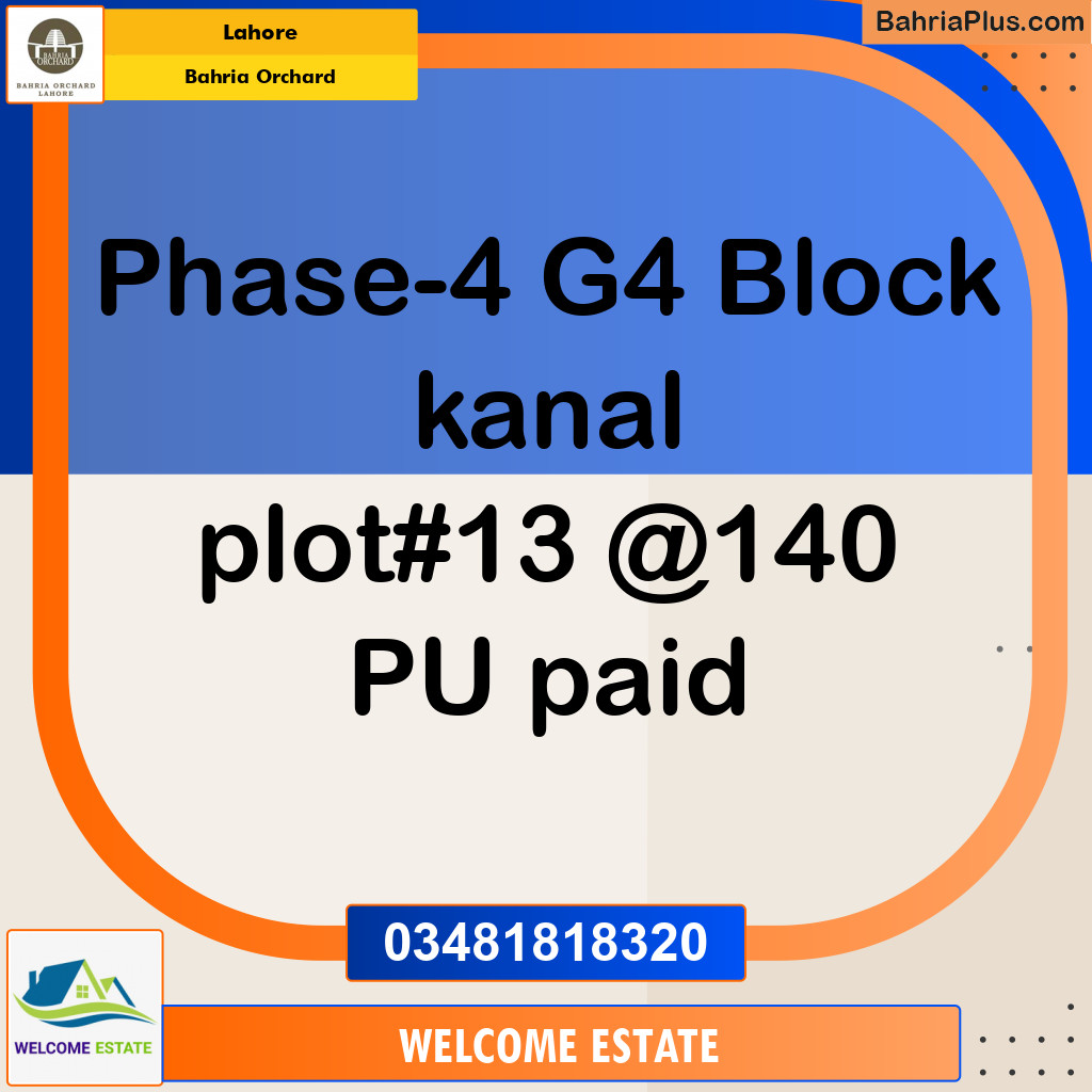 Residential Plot for Sale in Bahria Orchard, Lahore - (BP-138297)