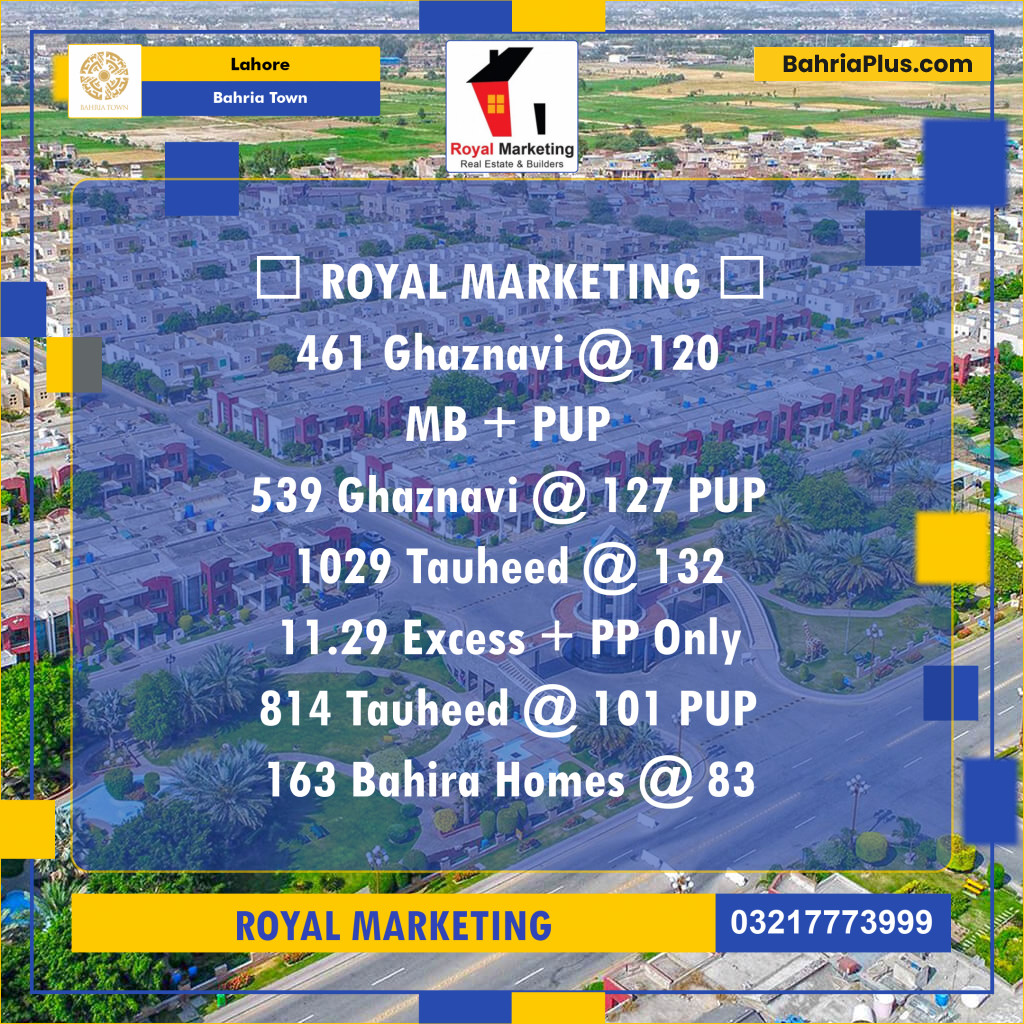 Residential Plot for Sale in Bahria Town, Lahore - (BP-138313)