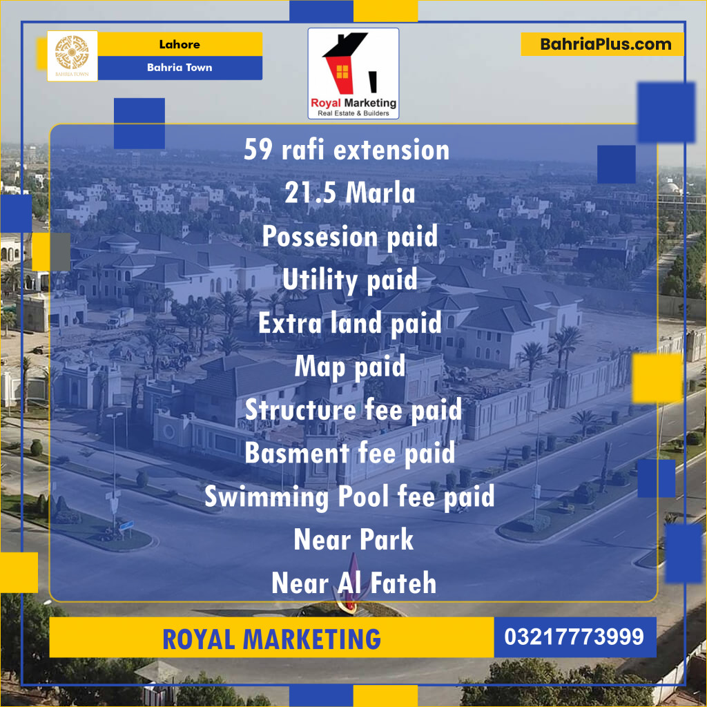 Residential Plot for Sale in Bahria Town, Lahore - (BP-138318)