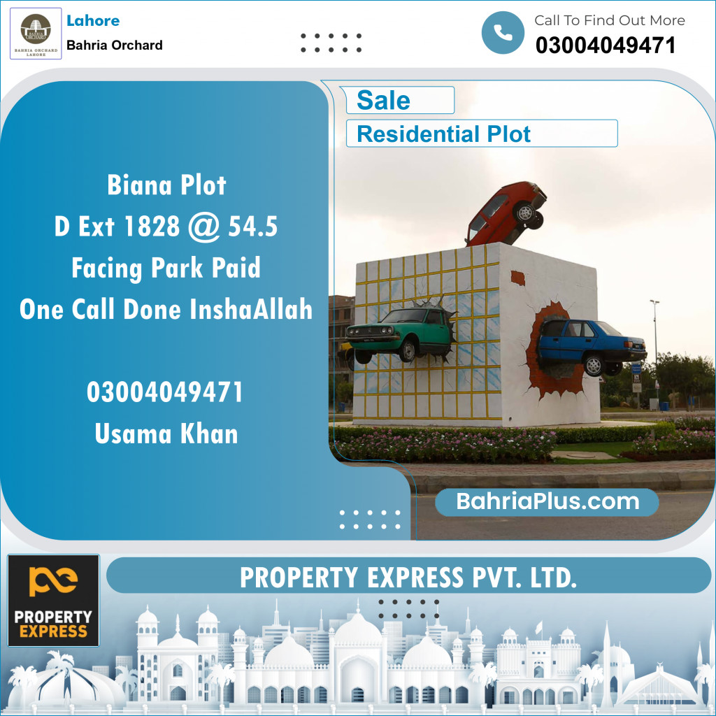 Residential Plot for Sale in Bahria Orchard, Lahore - (BP-138378)