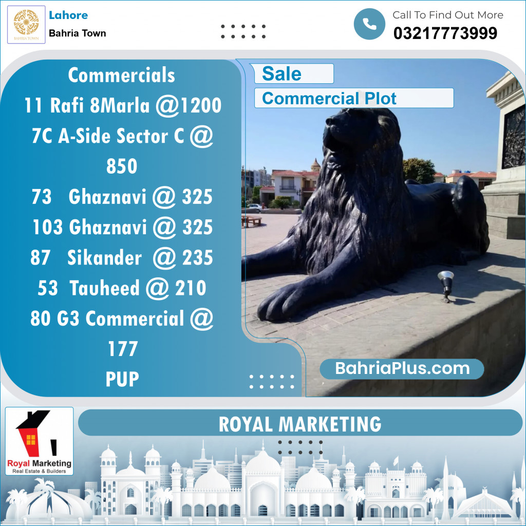 Commercial Plot for Sale in Bahria Town, Lahore - (BP-138397)