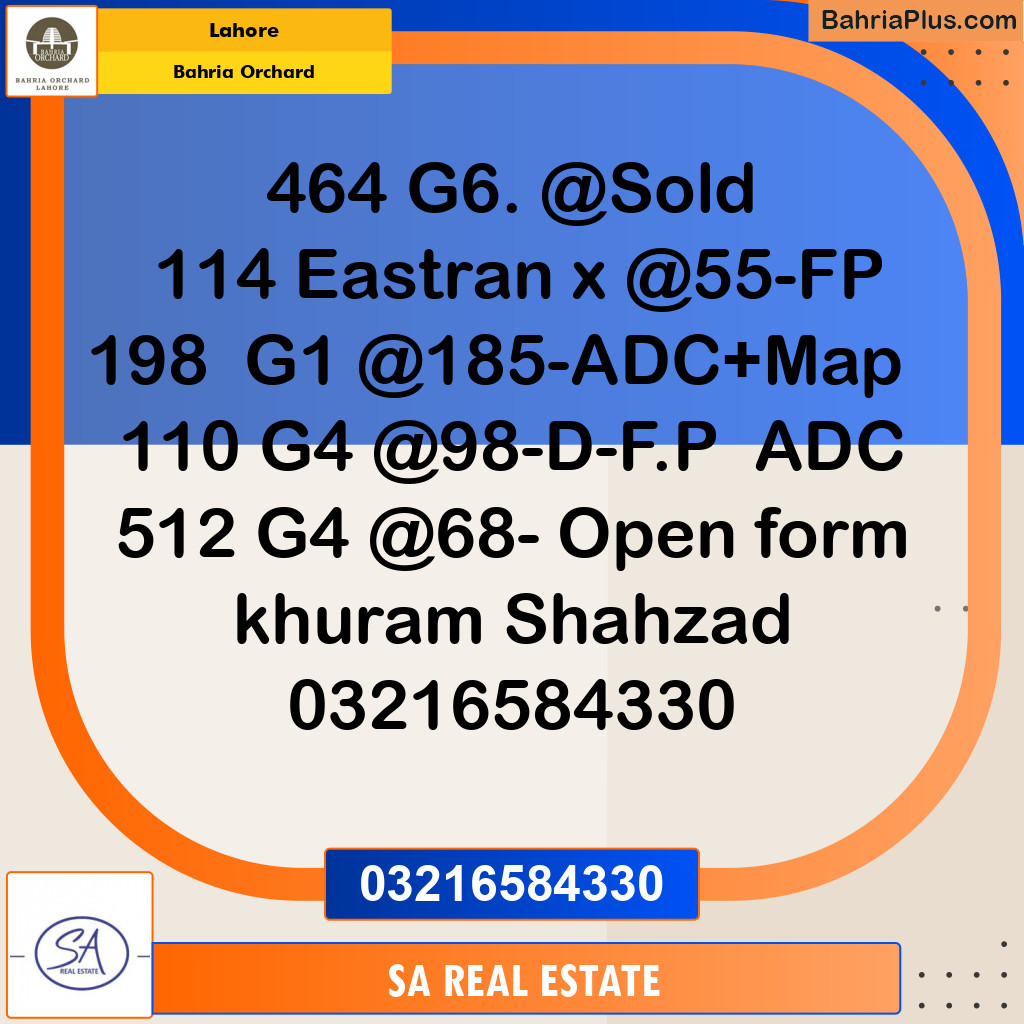 Residential Plot for Sale in Bahria Orchard, Lahore - (BP-138436)