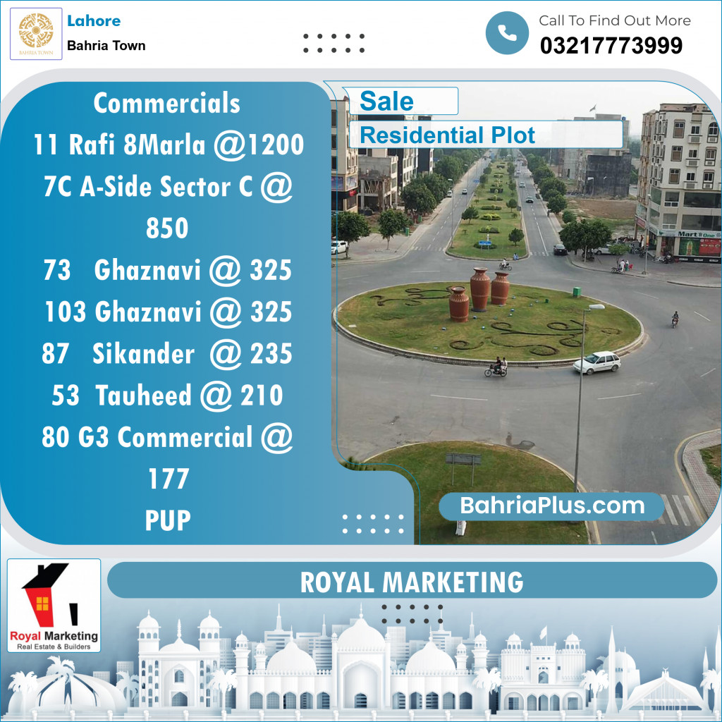 Residential Plot for Sale in Bahria Town, Lahore - (BP-138442)