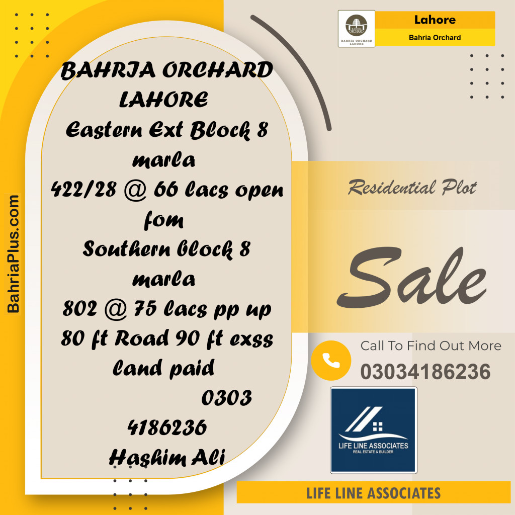 Residential Plot for Sale in Bahria Orchard, Lahore - (BP-138455)