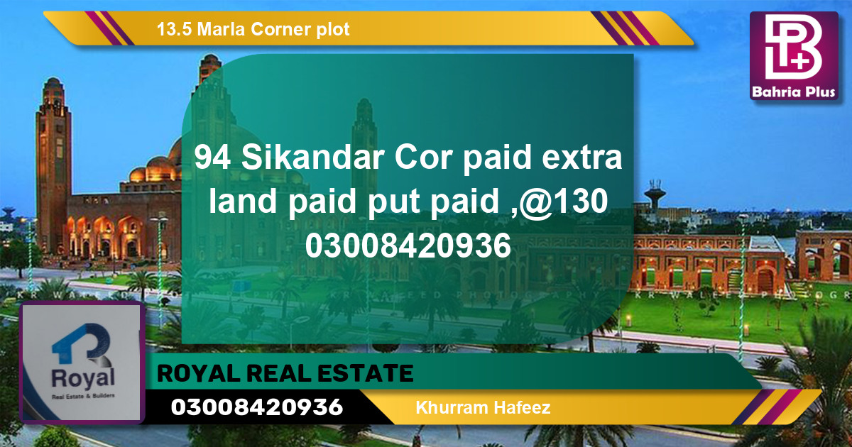 Residential Plot for Sale in Bahria Town, Lahore - (BP-138468)