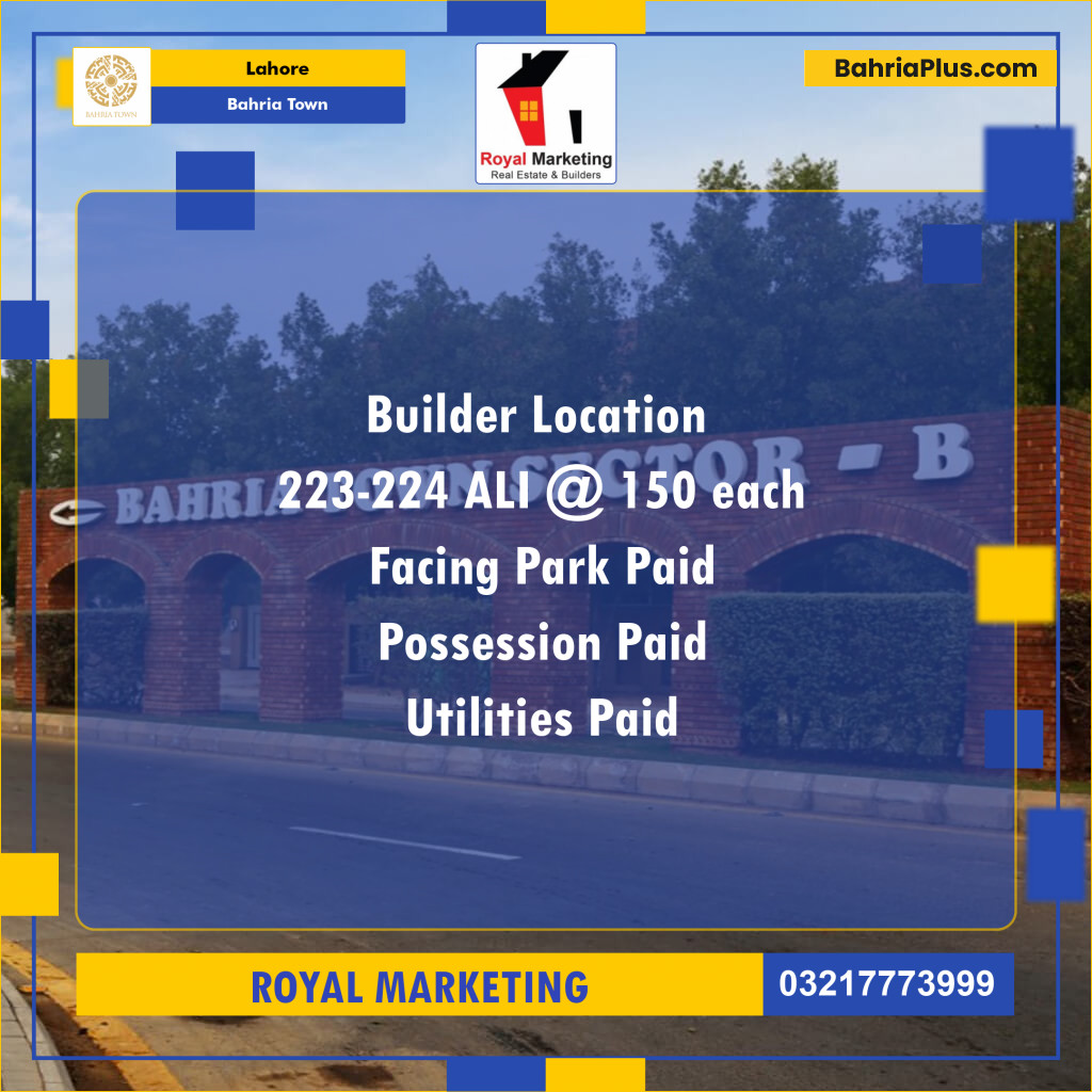 Residential Plot for Sale in Bahria Town, Lahore - (BP-138517)