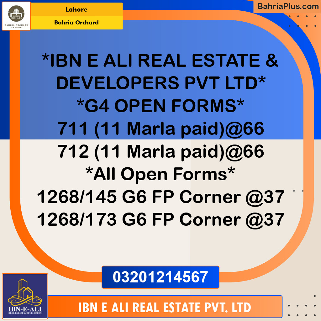 Residential Plot for Sale in Bahria Orchard, Lahore - (BP-138533)