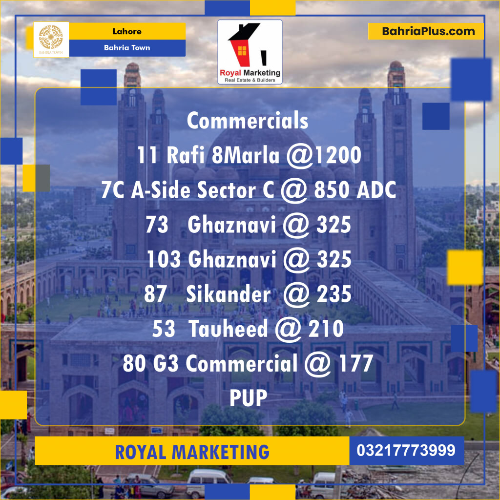 Commercial Plot for Sale in Bahria Town, Lahore - (BP-138574)