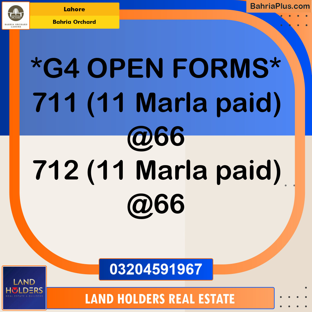 Residential Plot for Sale in Bahria Orchard, Lahore - (BP-138591)