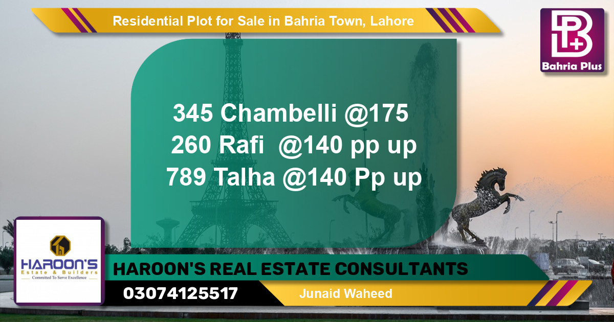 Residential Plot for Sale in Sector C - Chambeli Block -  Bahria Town, Lahore - (BP-138604)