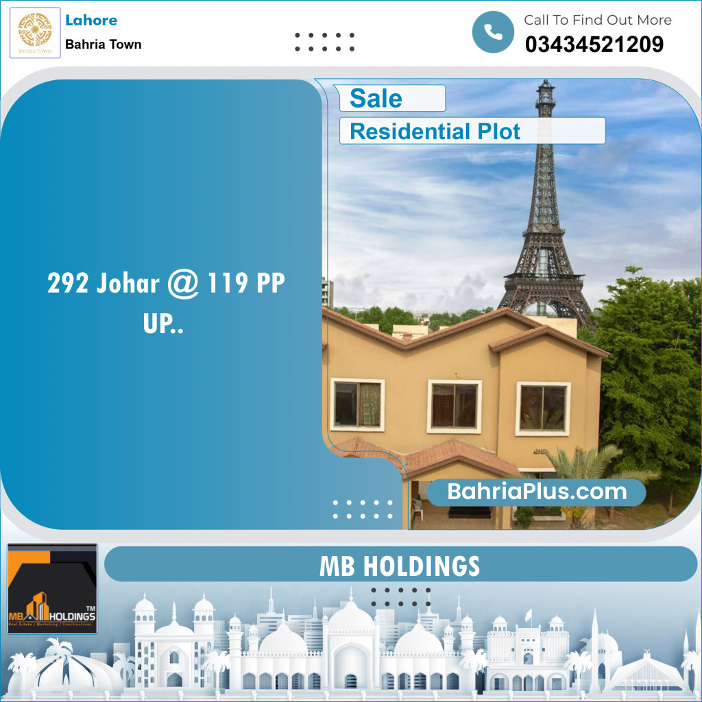 Residential Plot for Sale in Bahria Town, Lahore - (BP-138610)