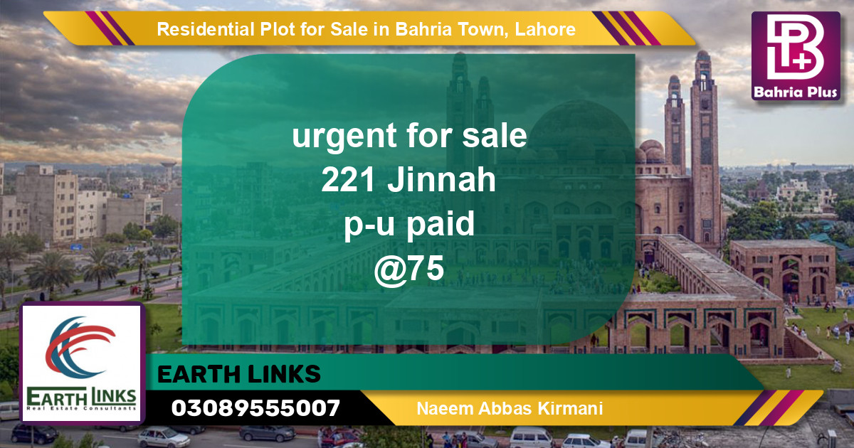 Residential Plot for Sale in Bahria Town, Lahore - (BP-138623)