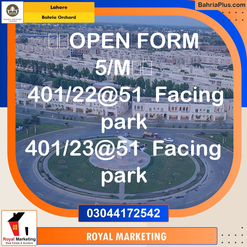 Residential Plot for Sale in Bahria Orchard, Lahore - (BP-138626)