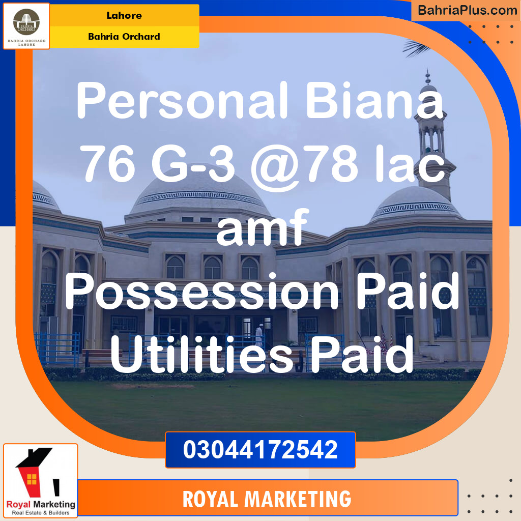 Residential Plot for Sale in Bahria Orchard, Lahore - (BP-138630)