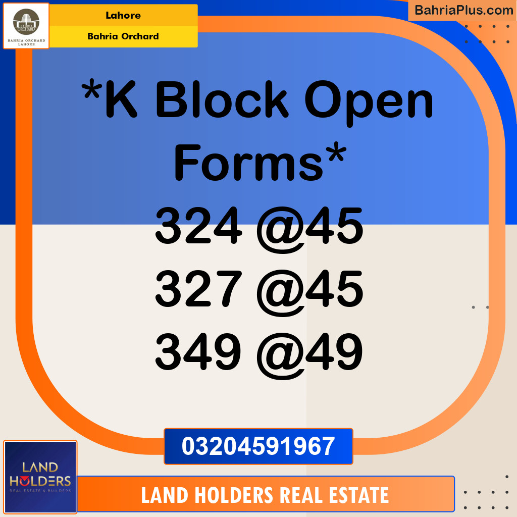 Residential Plot for Sale in Bahria Orchard, Lahore - (BP-138670)