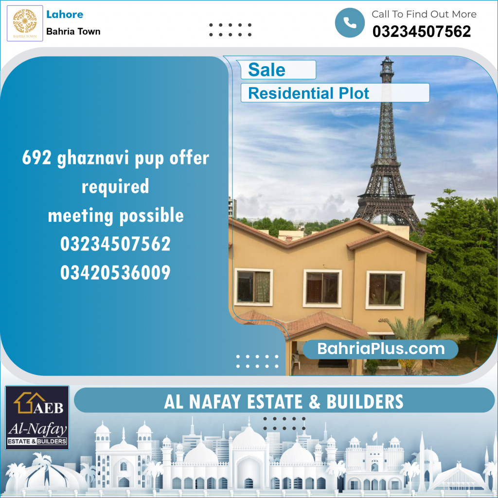 Residential Plot for Sale in Bahria Town, Lahore - (BP-138681)