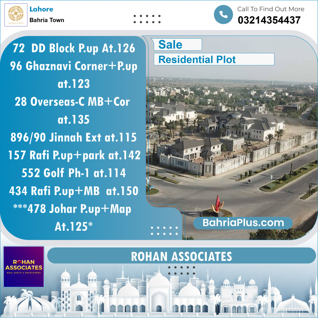 Residential Plot for Sale in Bahria Town, Lahore - (BP-138694)