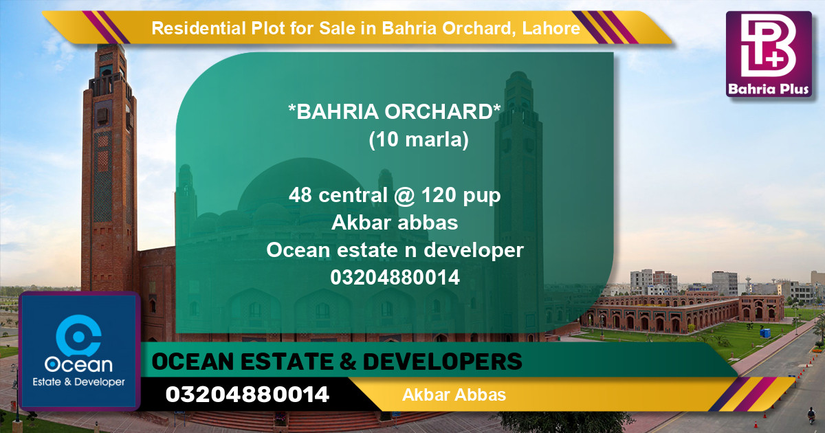 Residential Plot for Sale in Bahria Orchard, Lahore - (BP-138757)