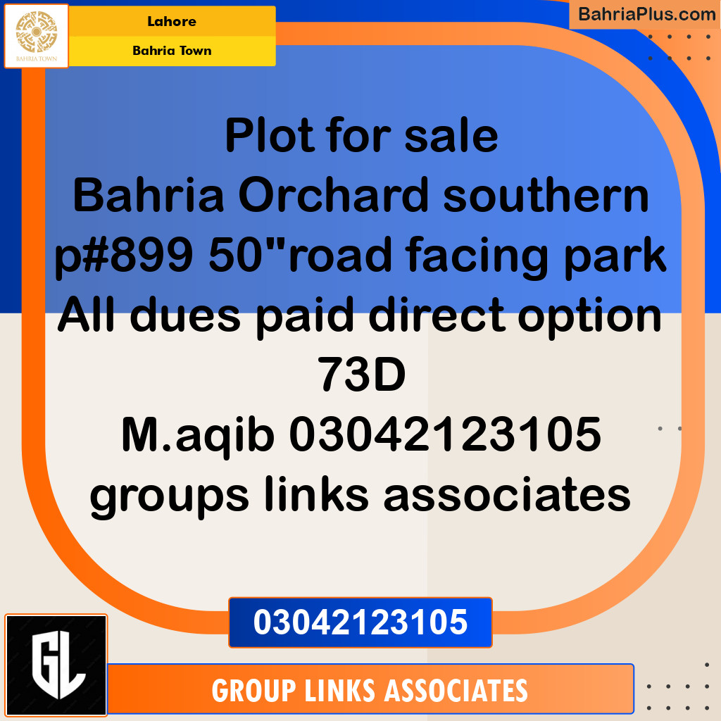 Residential Plot for Sale in Bahria Town, Lahore - (BP-138763)