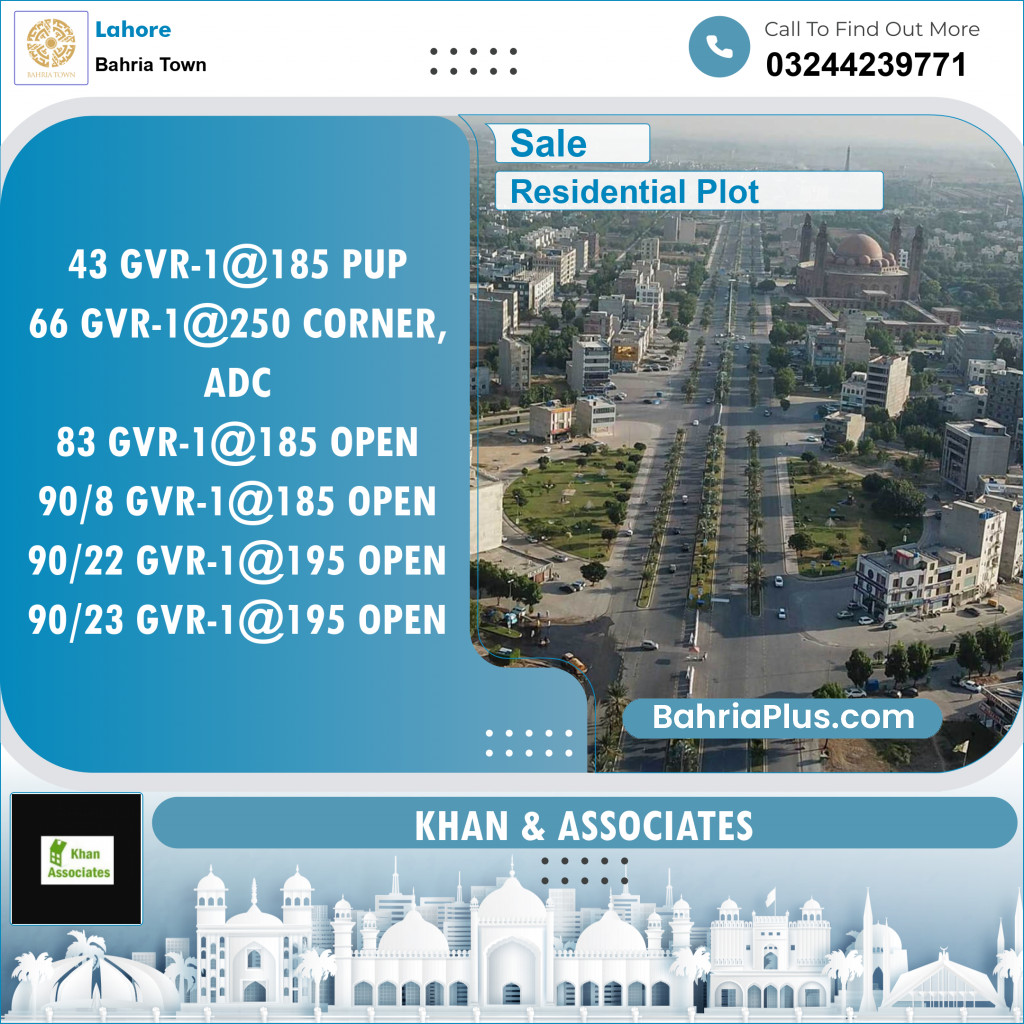 Residential Plot for Sale in Bahria Town, Lahore - (BP-138770)