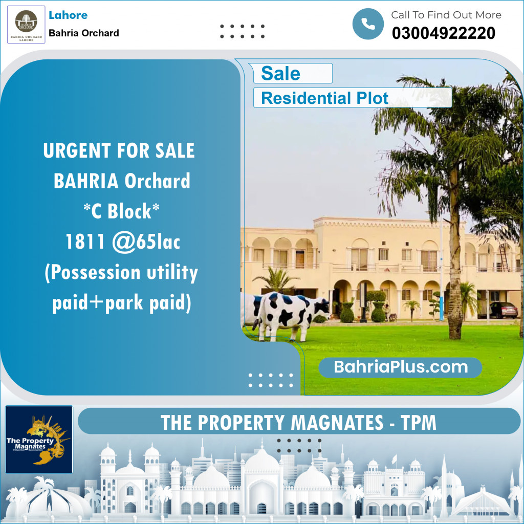 Residential Plot for Sale in Bahria Orchard, Lahore - (BP-138837)