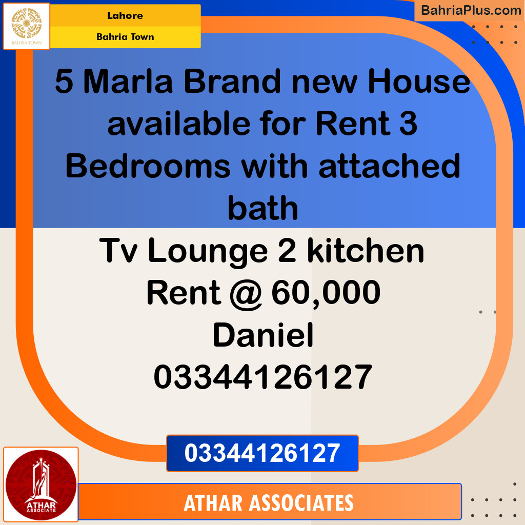 Residential House for Rent in Bahria Town, Lahore - (BP-138841)