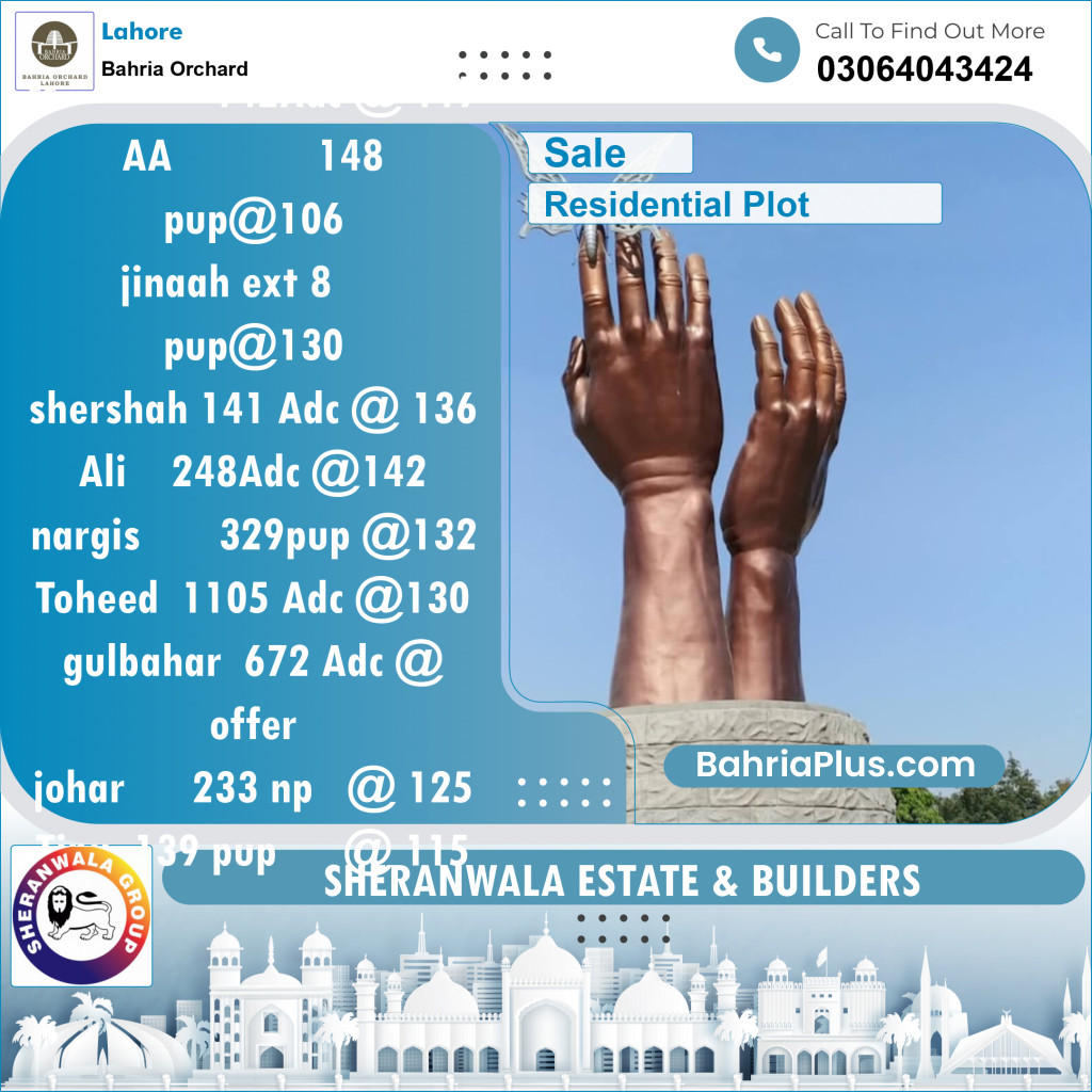 Residential Plot for Sale in Bahria Orchard, Lahore - (BP-138856)