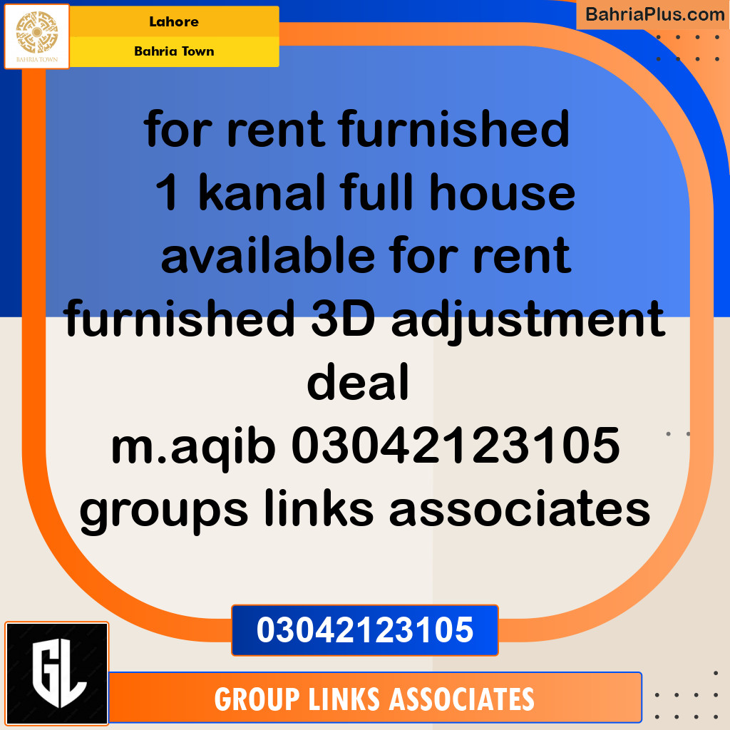 Residential House for Rent in Bahria Town, Lahore - (BP-138918)