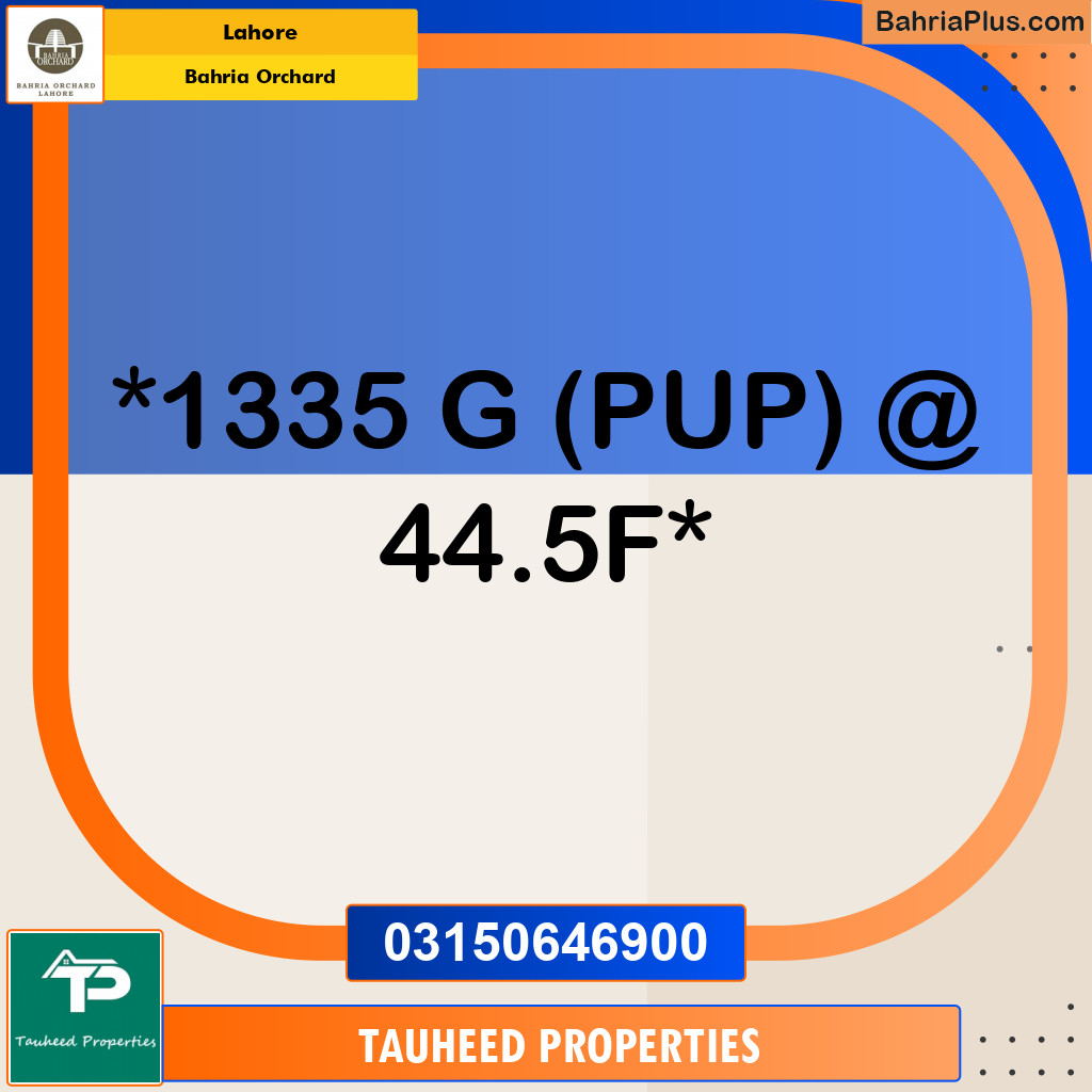 Residential Plot for Sale in Bahria Orchard, Lahore - (BP-138944)