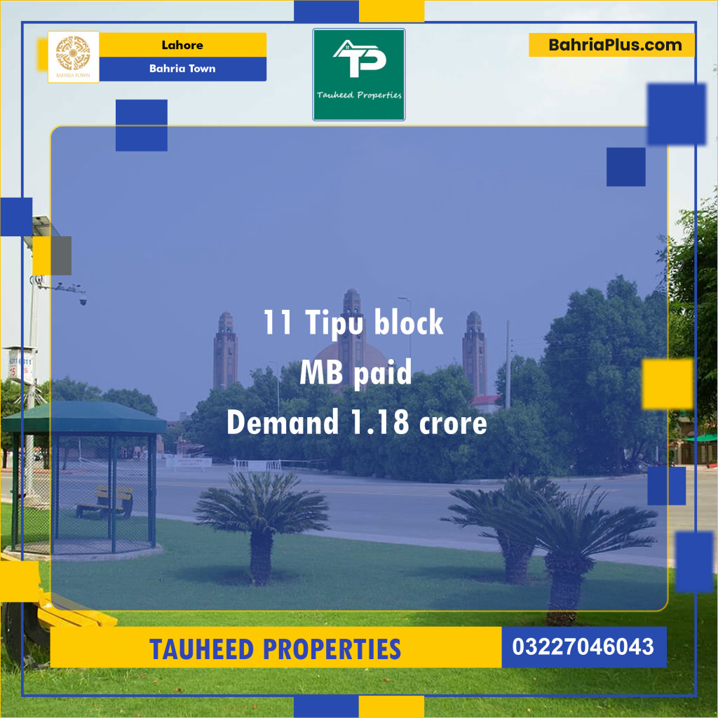 Residential Plot for Sale in Bahria Town, Lahore - (BP-138987)