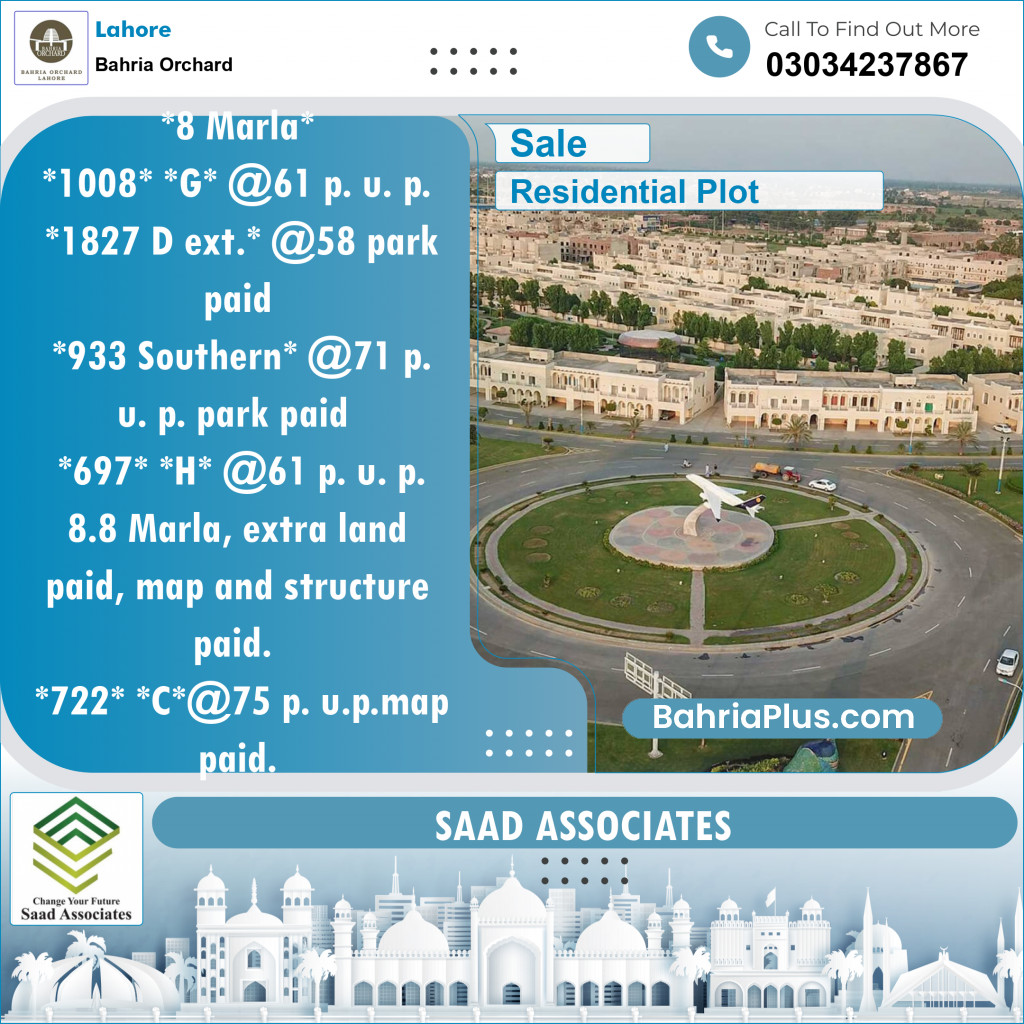 Residential Plot for Sale in Phase 2 - G Block -  Bahria Orchard, Lahore - (BP-138999)