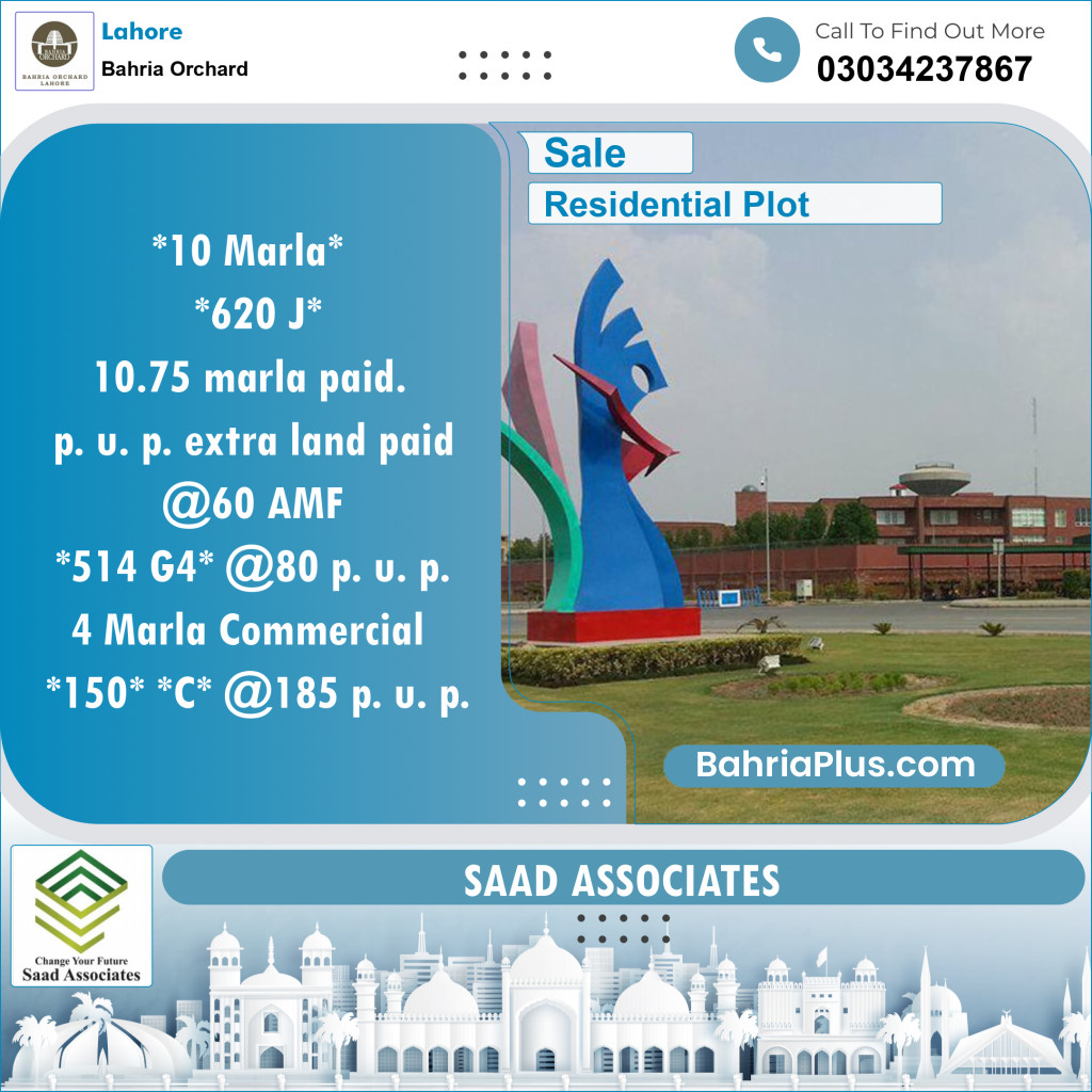 Residential Plot for Sale in Bahria Orchard, Lahore - (BP-139001)