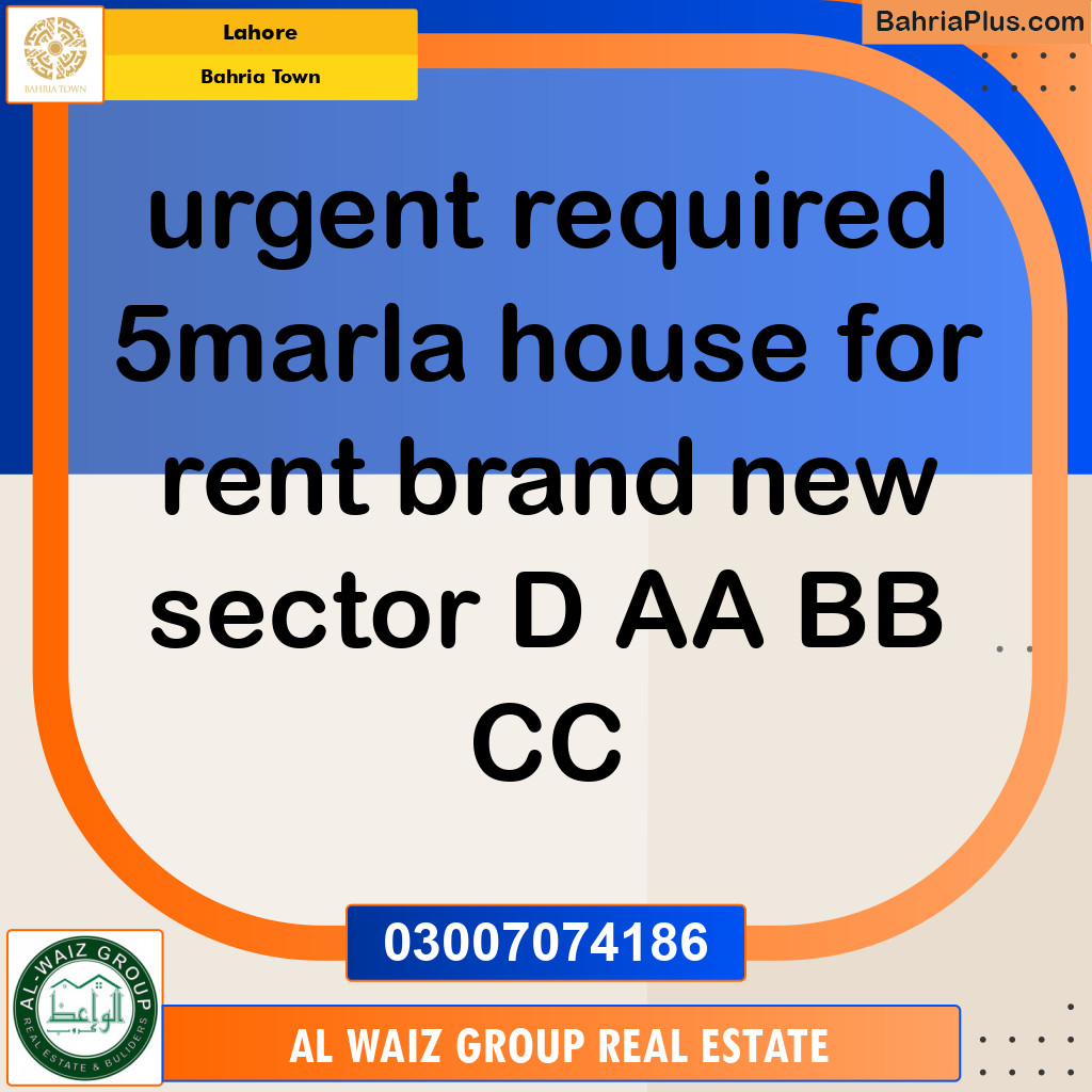 Residential House for Rent in Bahria Town, Lahore - (BP-139048)
