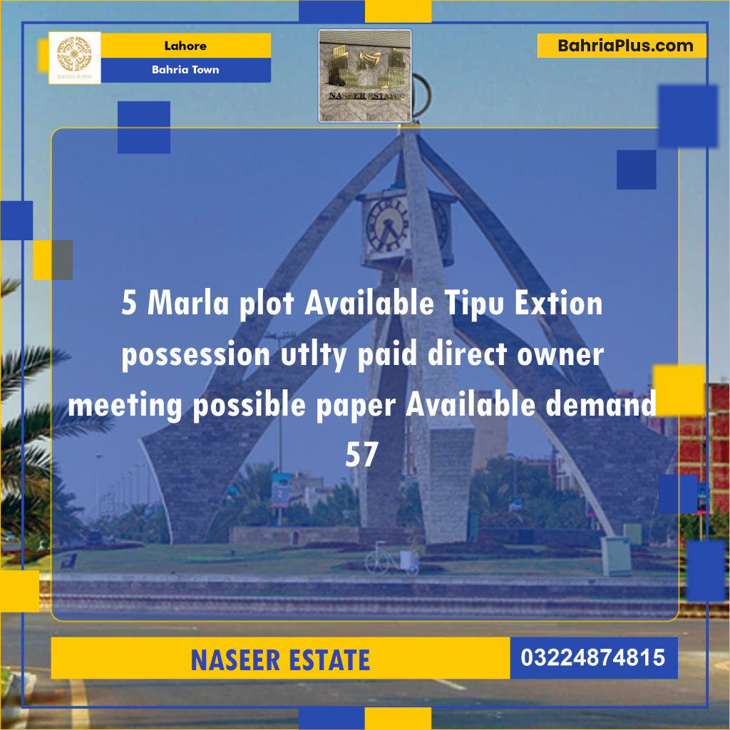 Residential Plot for Sale in Bahria Town, Lahore - (BP-139054)