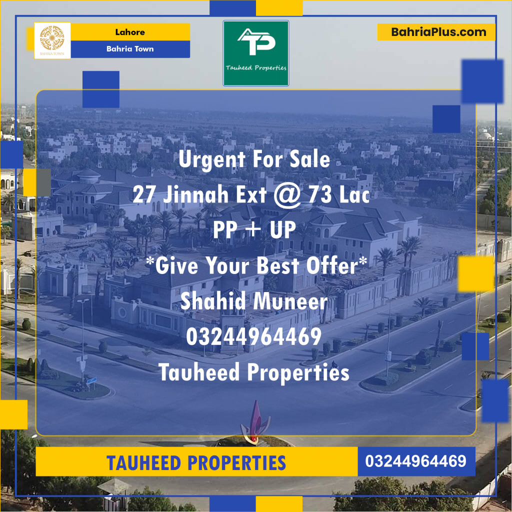 Residential Plot for Sale in Bahria Town, Lahore - (BP-139108)