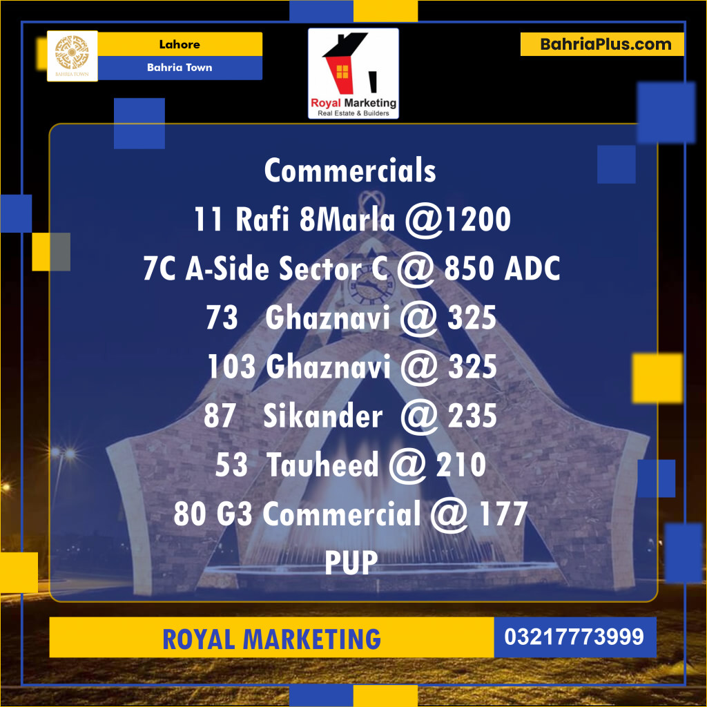 Commercial Plot for Sale in Bahria Town, Lahore - (BP-139132)