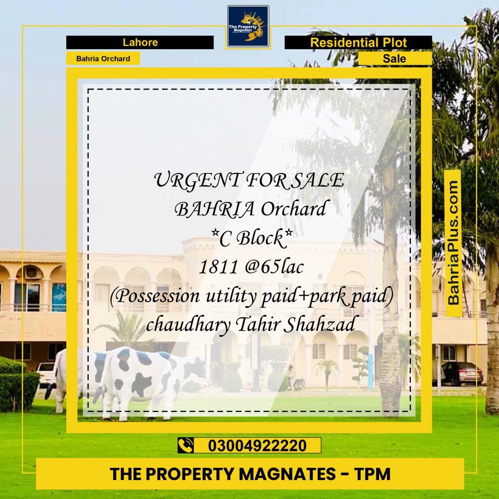 Residential Plot for Sale in Bahria Orchard, Lahore - (BP-139165)