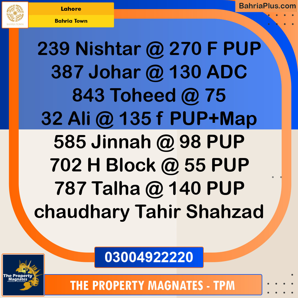 Residential Plot for Sale in Bahria Town, Lahore - (BP-139167)