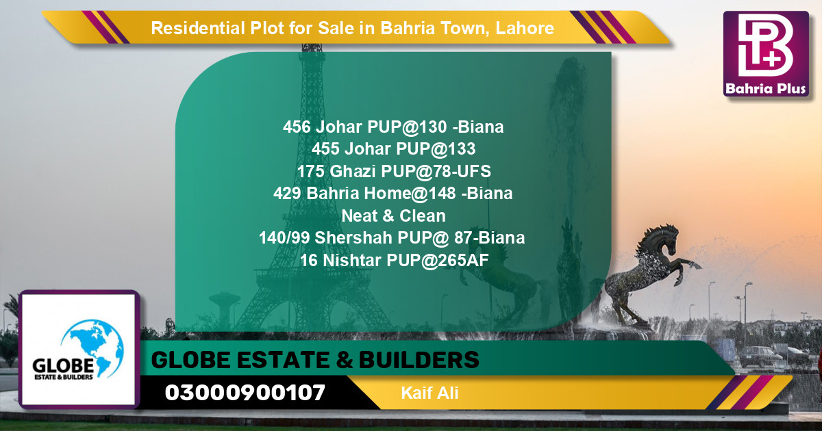 Residential Plot for Sale in Bahria Town, Lahore - (BP-139195)