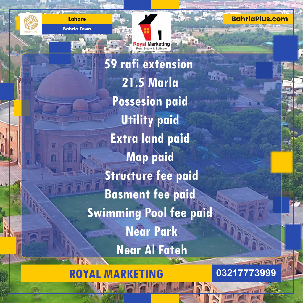 Residential Plot for Sale in Bahria Town, Lahore - (BP-139223)
