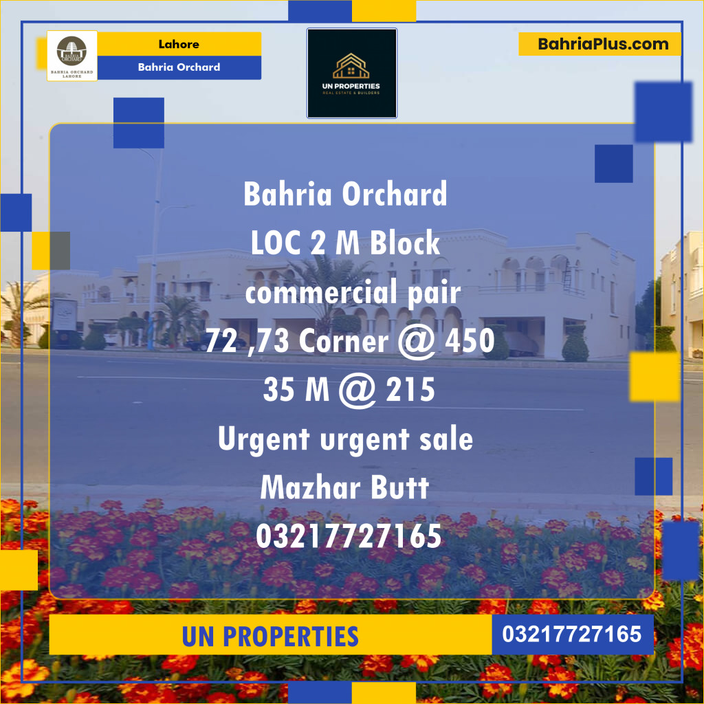 Residential Plot for Sale in Bahria Orchard, Lahore - (BP-139248)