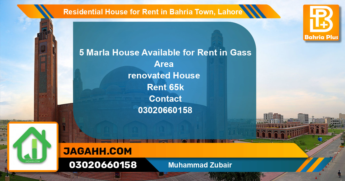 Residential House for Rent in Bahria Town, Lahore - (BP-139256)