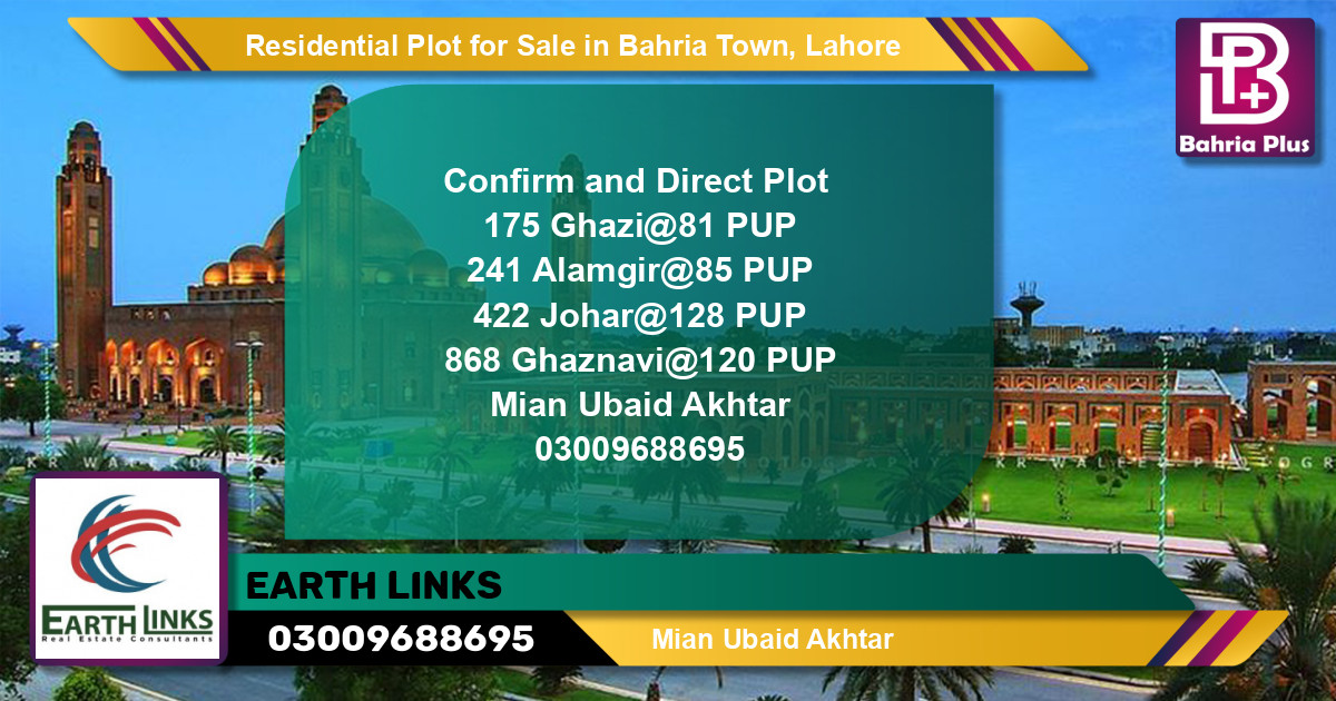 Residential Plot for Sale in Bahria Town, Lahore - (BP-139269)