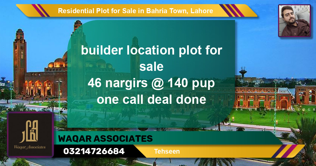 Residential Plot for Sale in Sector C - Nargis/Hussain Block -  Bahria Town, Lahore - (BP-139290)