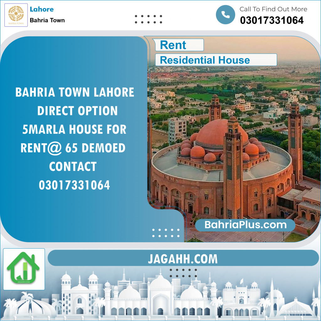 Residential House for Rent in Bahria Town, Lahore - (BP-139337)