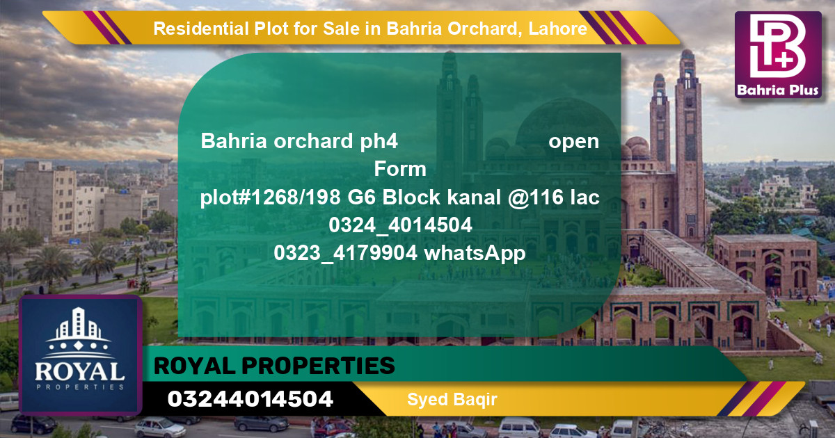 Residential Plot for Sale in Bahria Orchard, Lahore - (BP-139352)